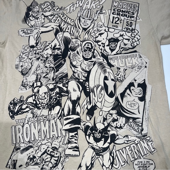 Solar Flare Marvel Comics Group Mens M Beige Graphic Print T Shirt Crew Neck - Picture 6 of 11